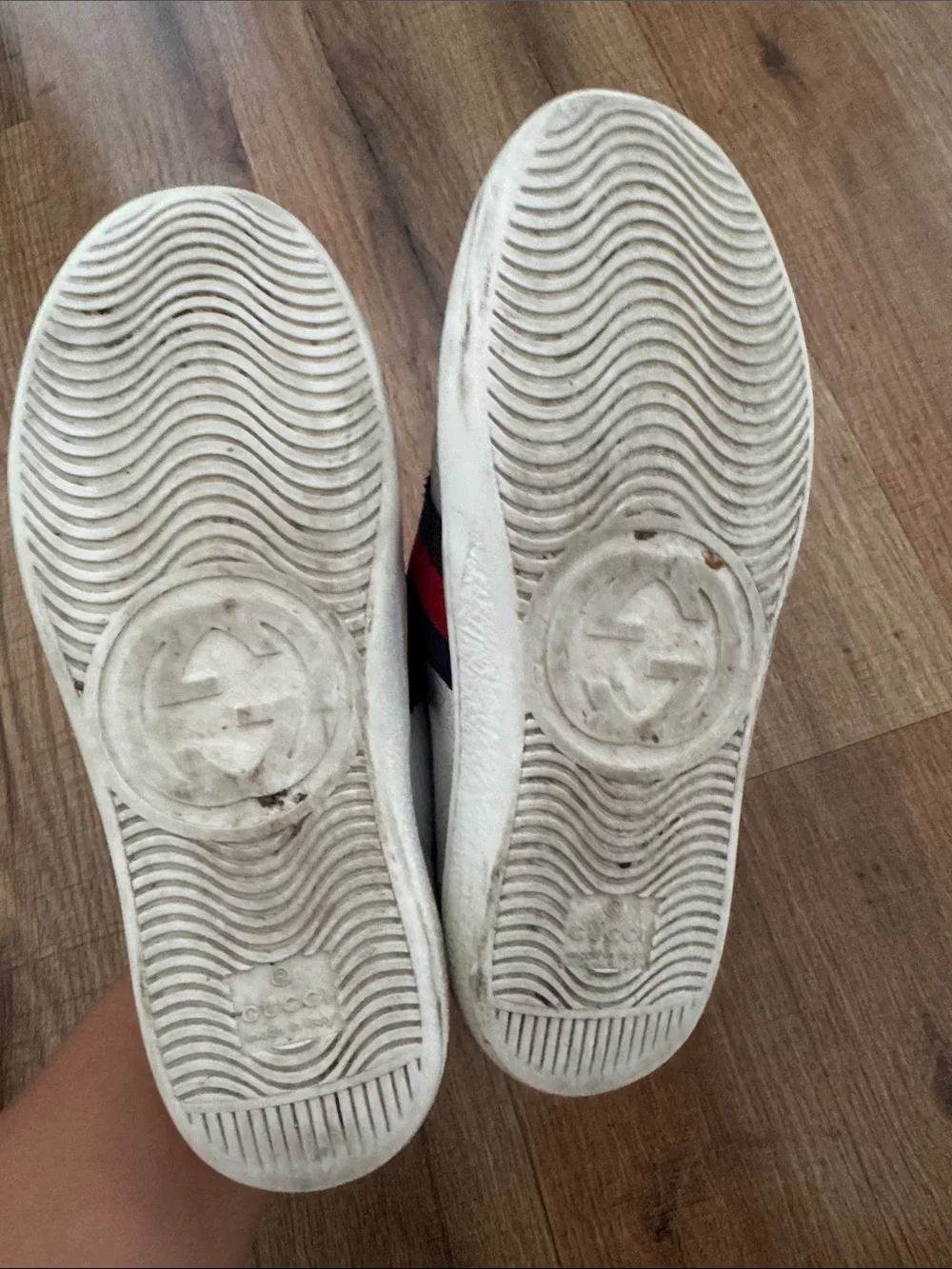 Gucci kids Ace Sneakers in metallic silver leather